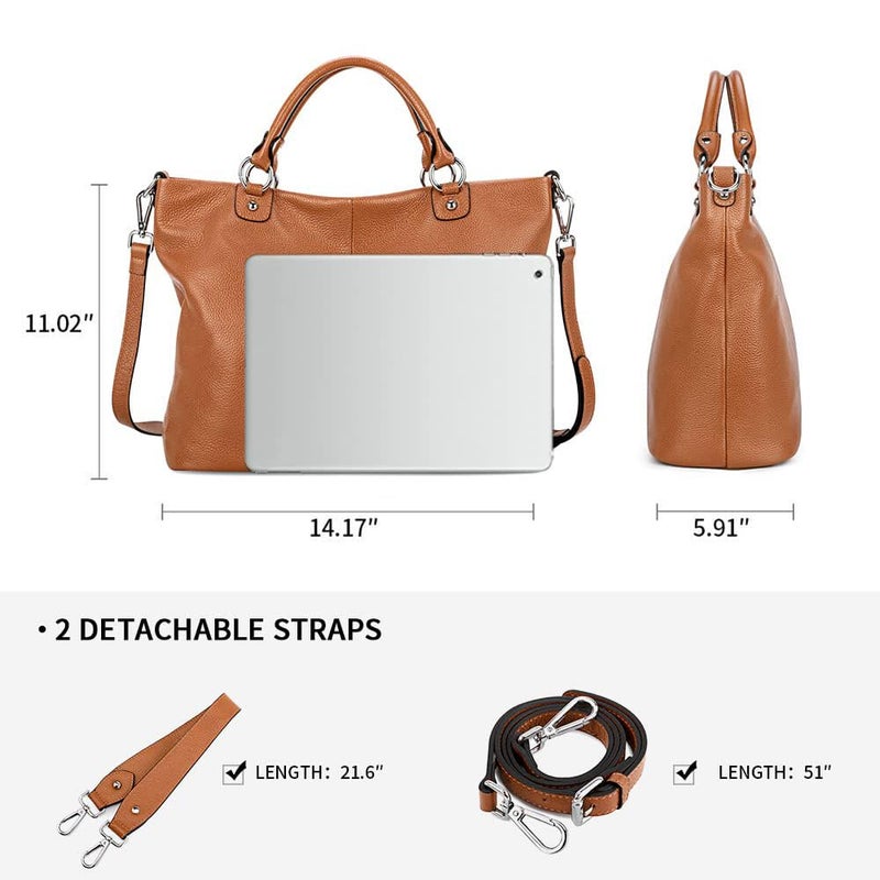 Kattee Women's Soft Leather Tote Bag, Top Satchel Purses and Handbags - Image 5